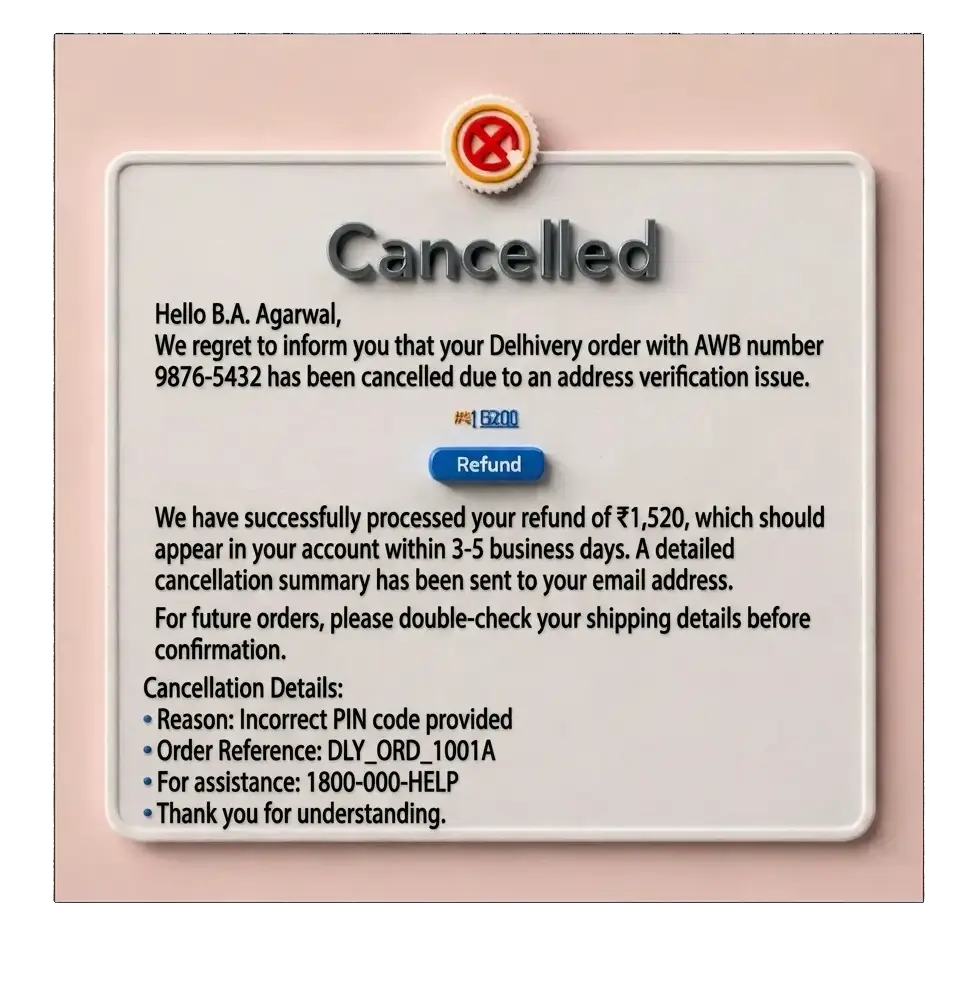 Order Canceled Template Preview