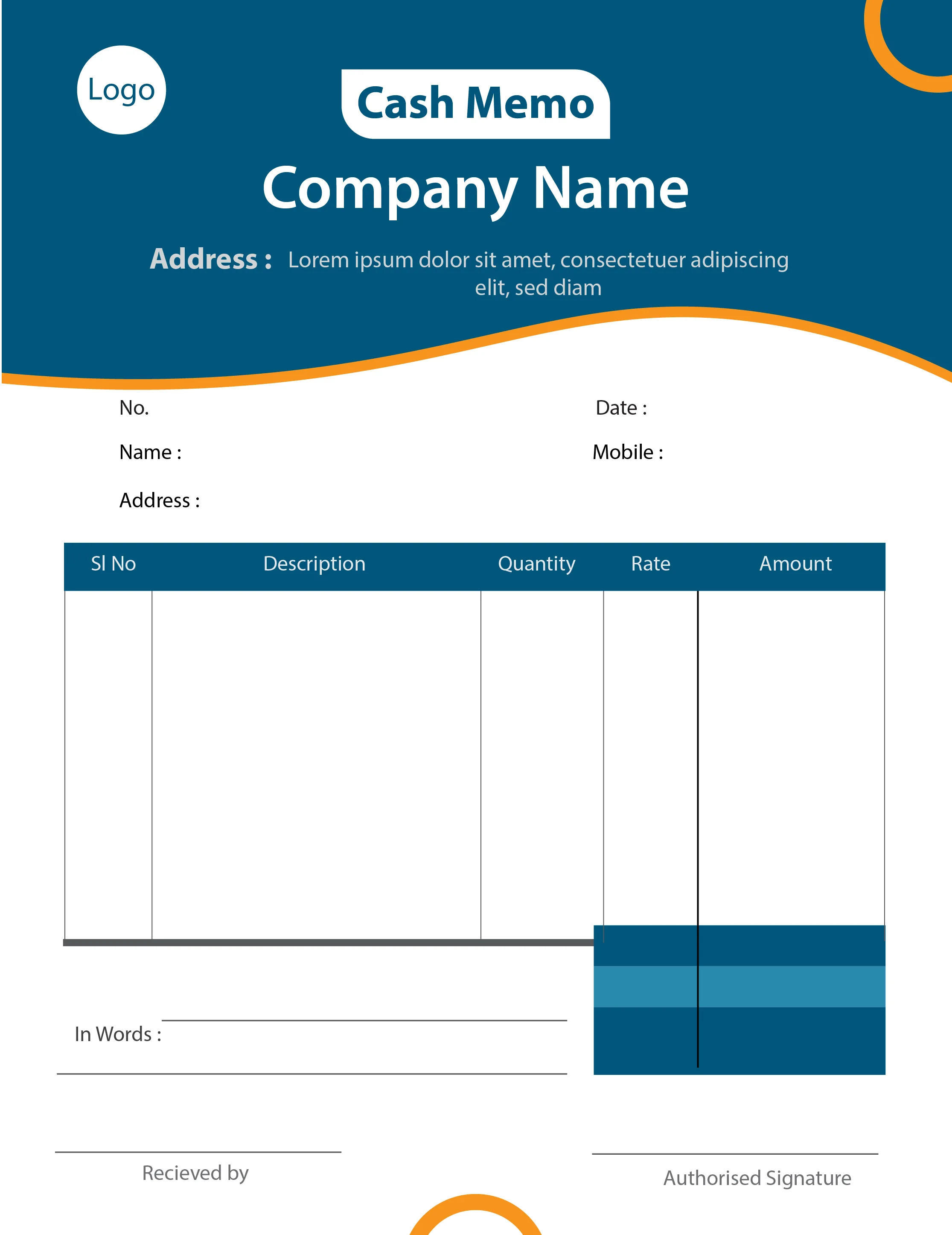 Order Receipt Email Template