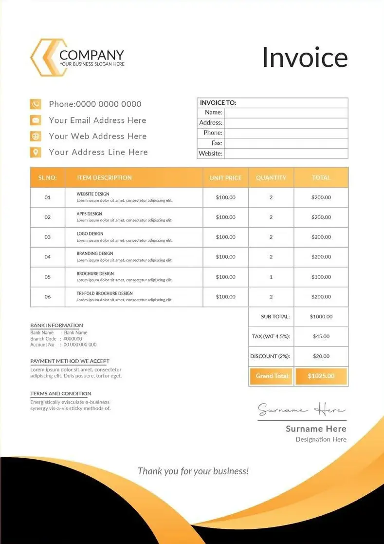 Invoice Email Template